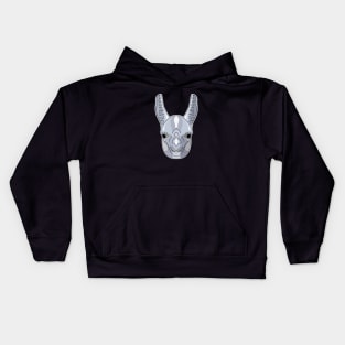 cute silver alpaca face Kids Hoodie